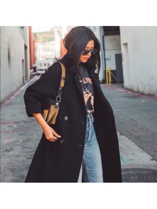 Sezane Jackets & Blazers - Sézane Jim coat black wool long coat boyfriend fit Size 38 US 6